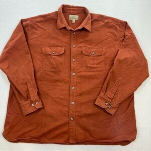 Cabela’s Deerskin Soft Chamois Orange Button-Down Shirt Size 3XL